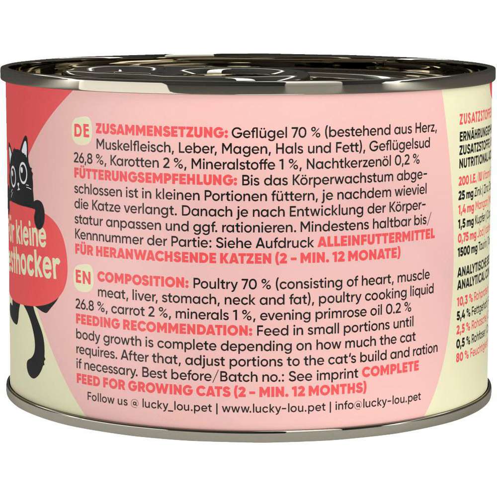 Produktabbildung Lucky Lou Katzen-Nassfutter Kitten, Geflügel mit Karotte