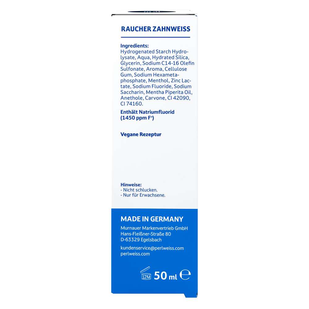 Produktabbildung Perlweiss Zahncreme Raucher Zahnweiss