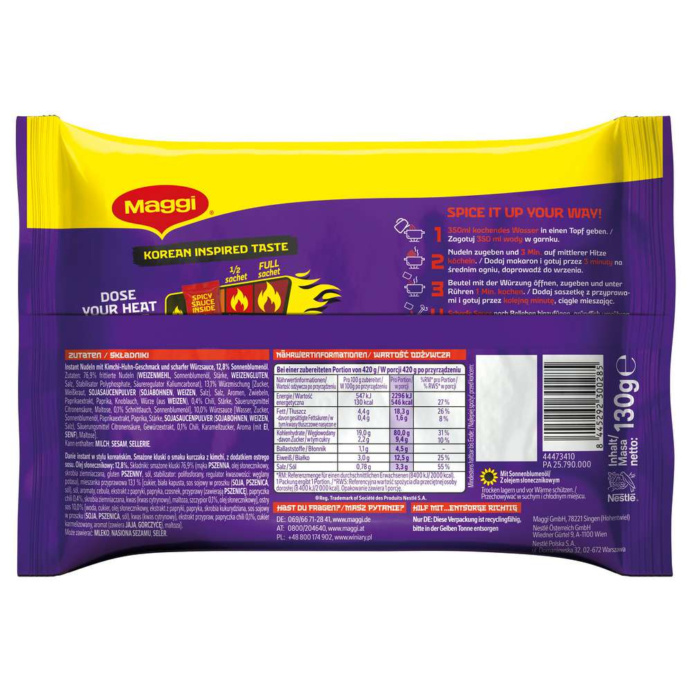 Produktabbildung Maggi Korean Noodles Kimchi Chicken