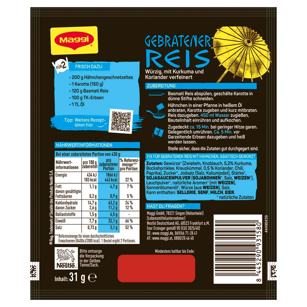 Produktabbildung Maggi Maggi Fix,, Gebratener Reis