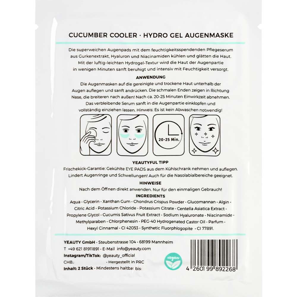 Produktabbildung Yeauty Eye Pads, Cucumber Cooler
