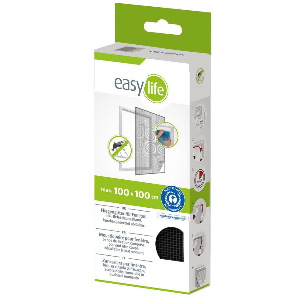 Produktabbildung Easy Life Fliegengitter 100x100 cm, anthrazit