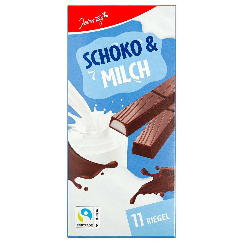 Produktabbildung Jeden Tag Schokoriegel, Milchcremefüllung