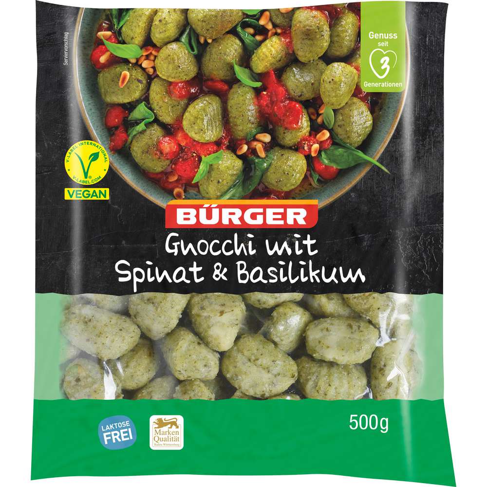 Produktabbildung Bürger Gnocchi mit Spinat&Basilikum 