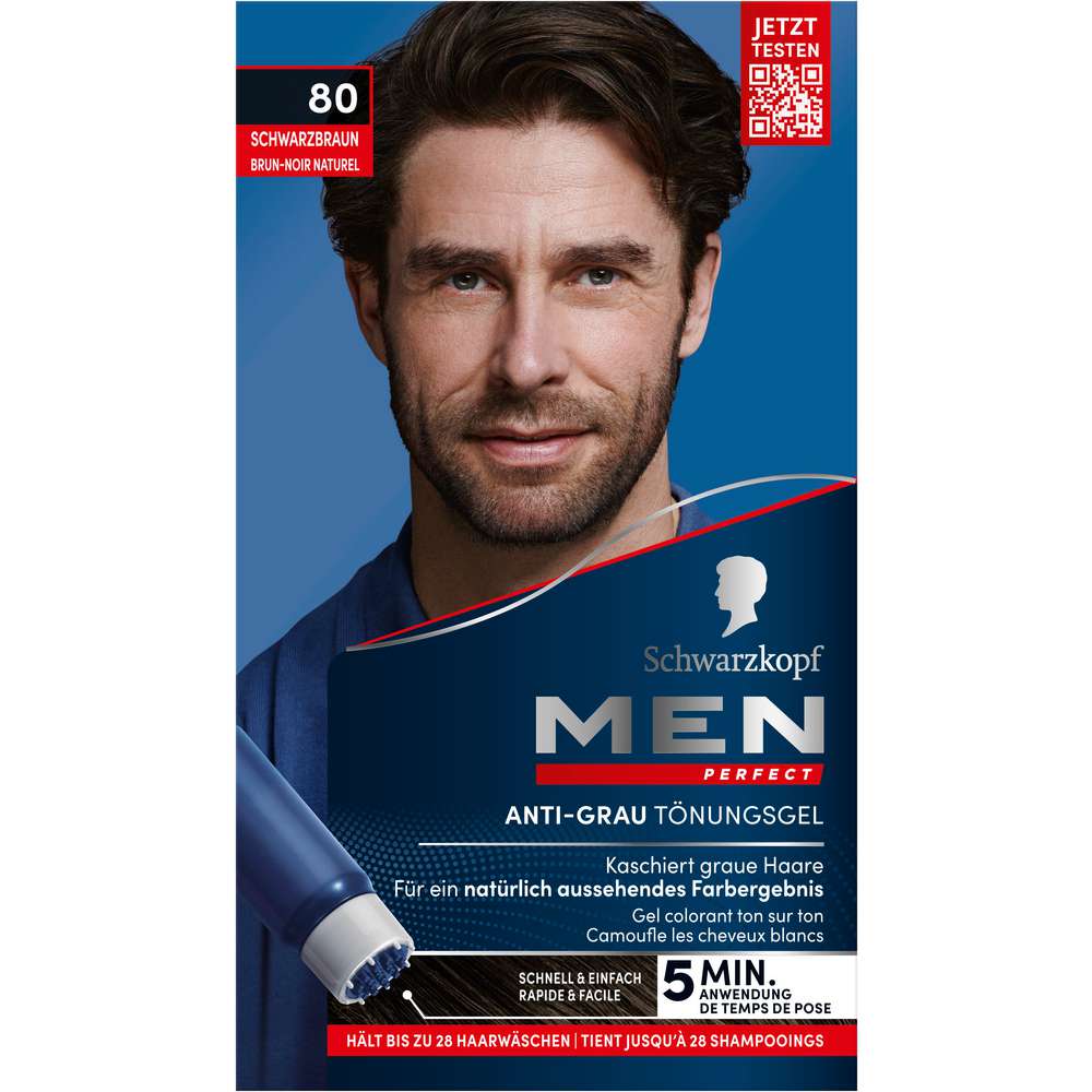 Produktabbildung Schwarzkopf Tönungs-Gel Men Perfect, 80 Natur Schwarz-Braun