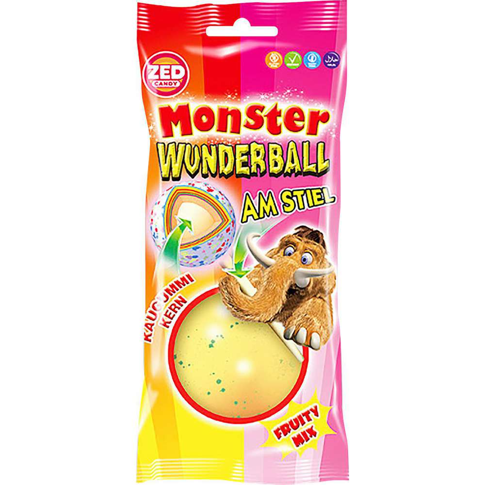 Produktabbildung Zed Candy Monster Wunderball Fruity Mix am Stiel, mit Kaugummi-Kern