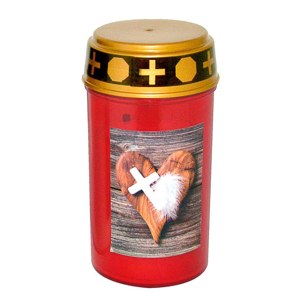 Produktabbildung Hofer Kerzen LED Grablicht, Herz rot