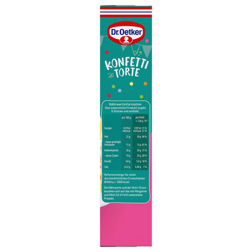 Produktabbildung Dr. Oetker Backmischung Konfetti Torte