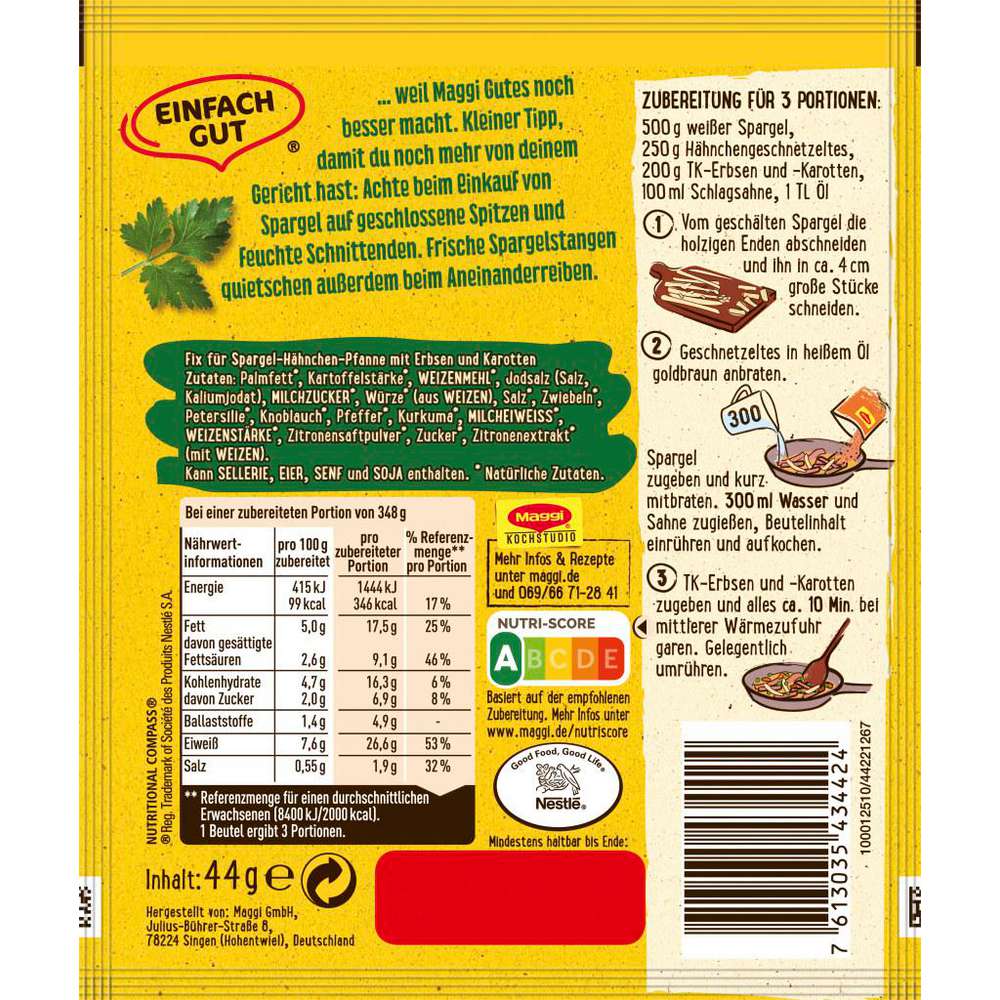 Produktabbildung Maggi Maggi-Fix, Spargel-Pfanne mit Hähnchen