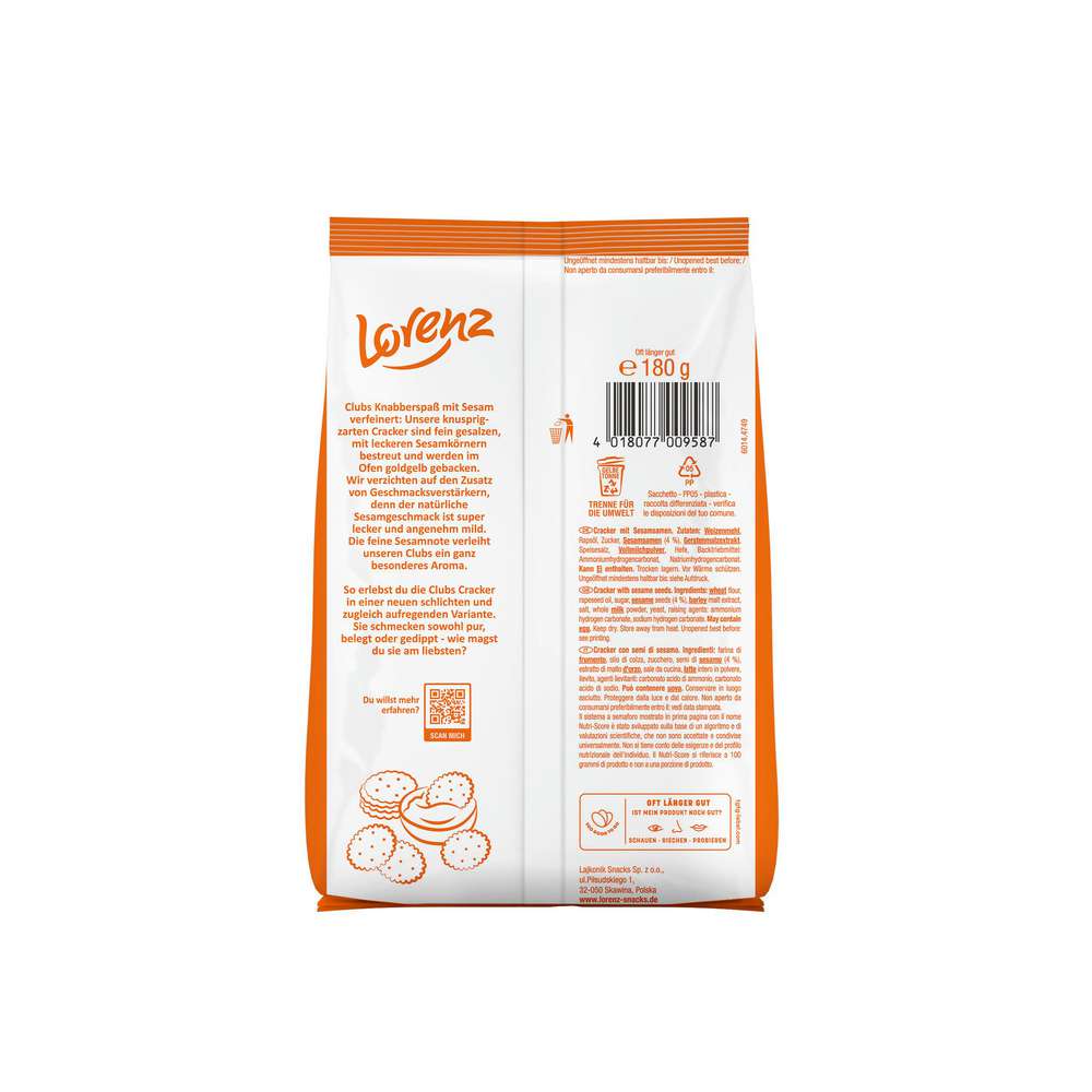 Produktabbildung Lorenz Clubs Cracker mit Sesam