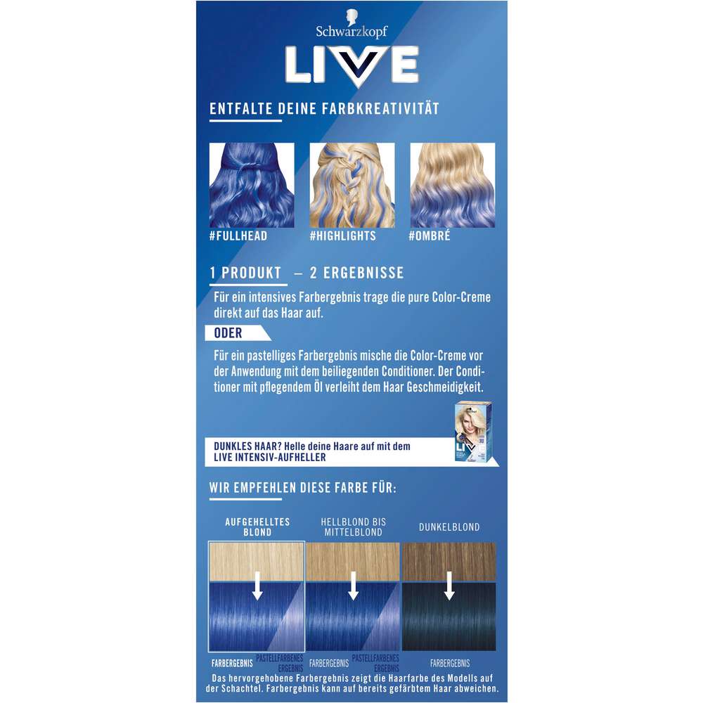 Produktabbildung Schwarzkopf Live Ultra Brights, 095 Electric Blue