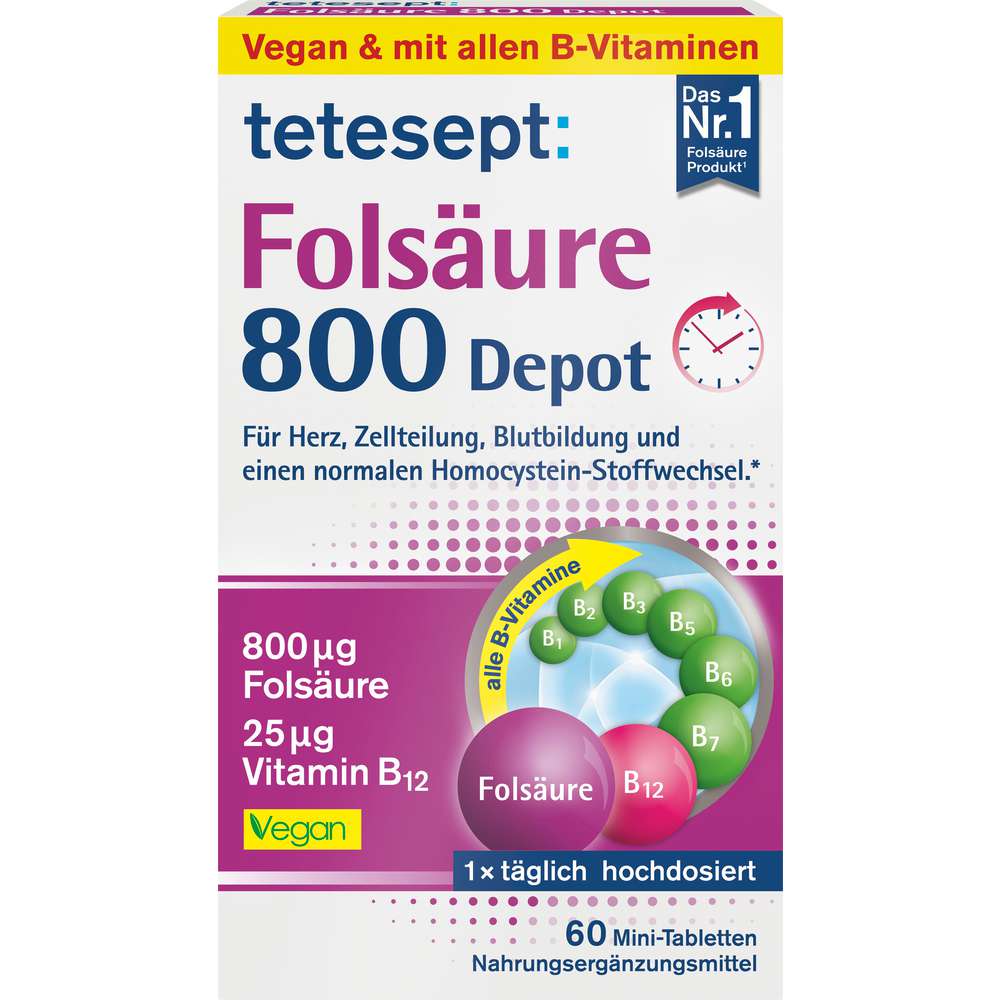 Produktabbildung tetesept Folsäure 800 Depot