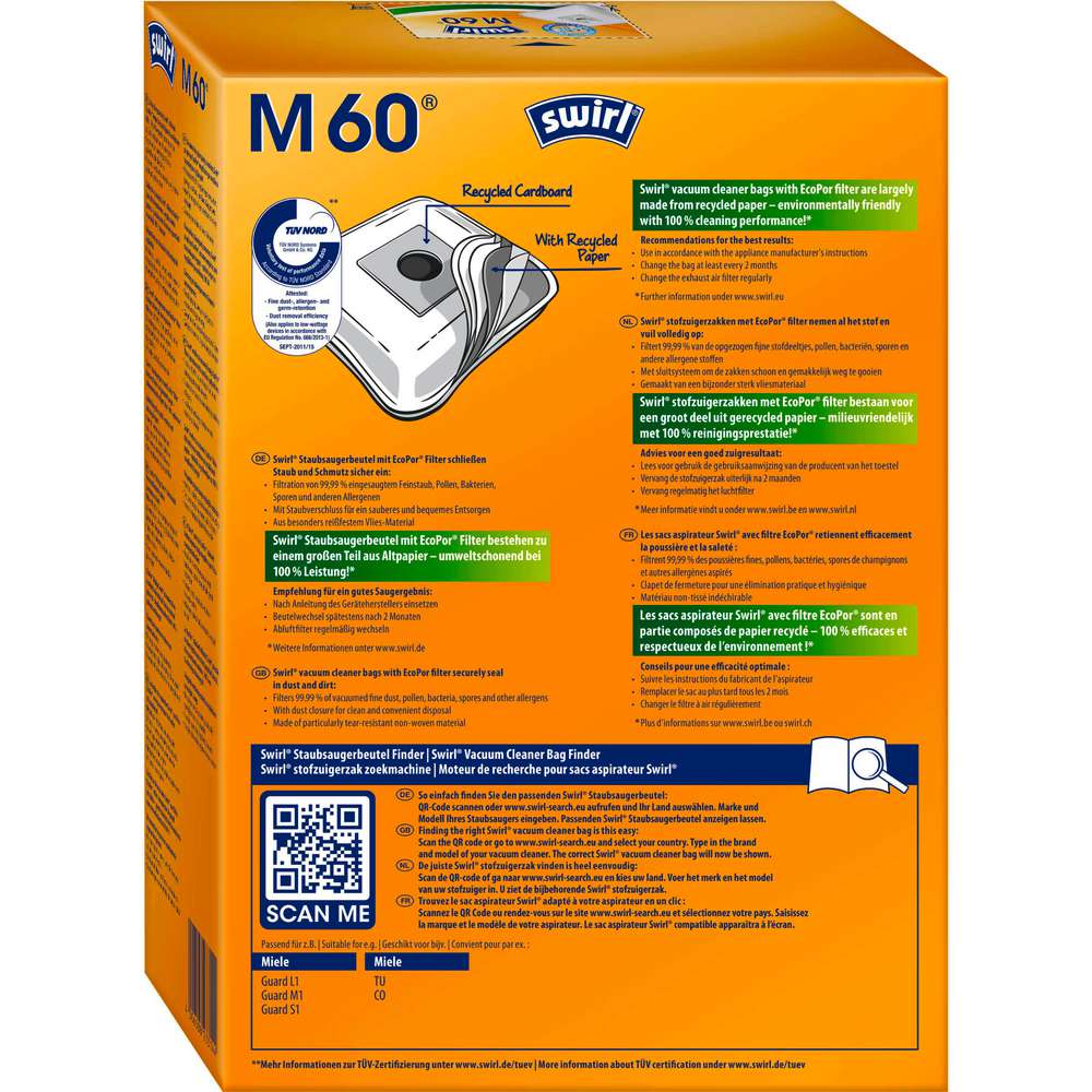 Produktabbildung Swirl Staubsaugerbeutel M60