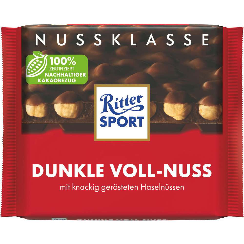 Produktabbildung Ritter Sport Tafelschokolade Nussklasse, Dunkle Vollnuss