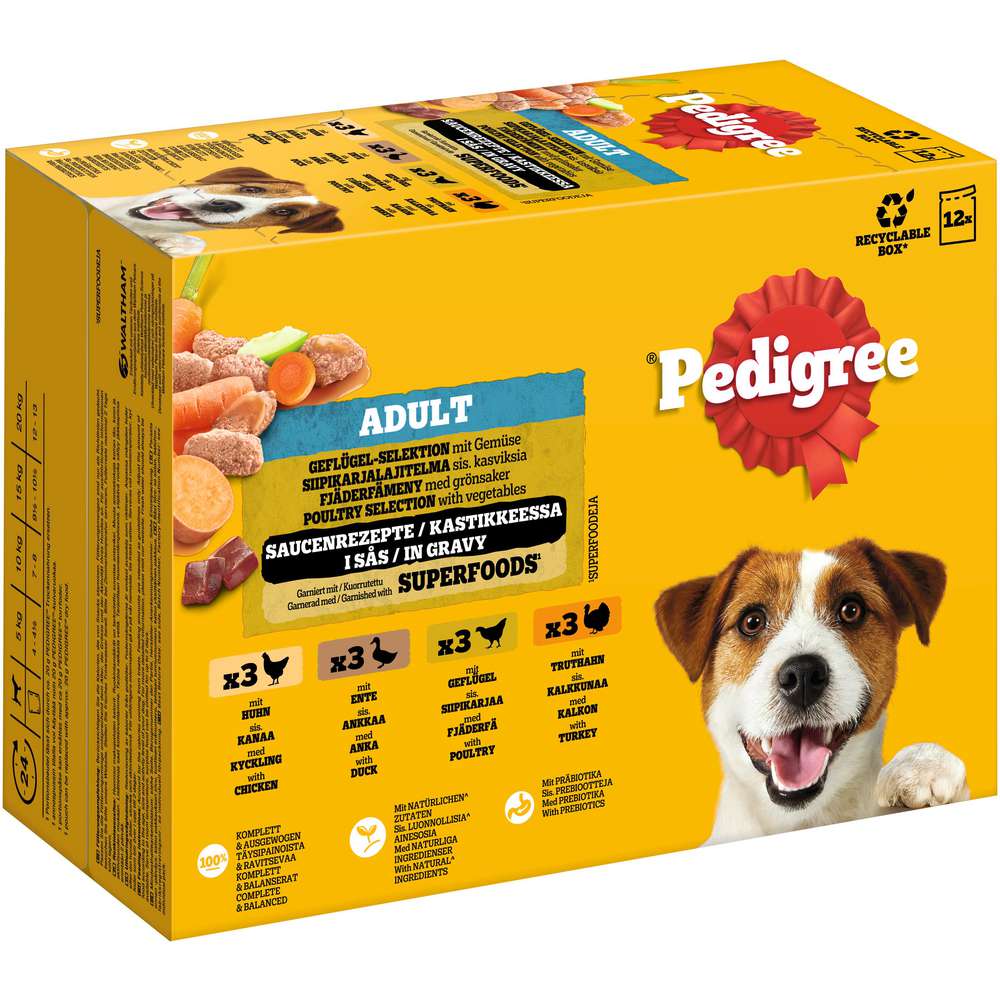 Produktabbildung Pedigree Hunde-Nassfutter Adult, Geflügel/Sauce