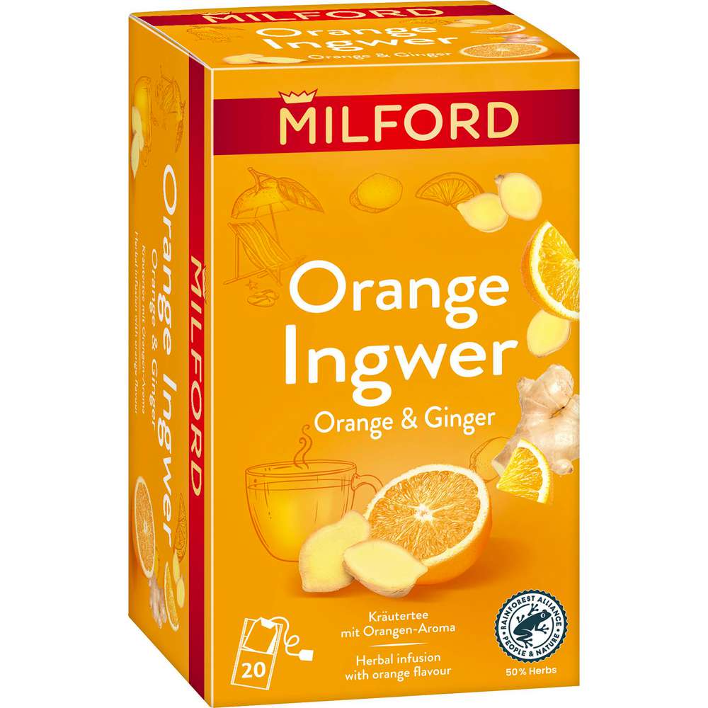 Produktabbildung Milford Früchtetee, Orange-Ingwer