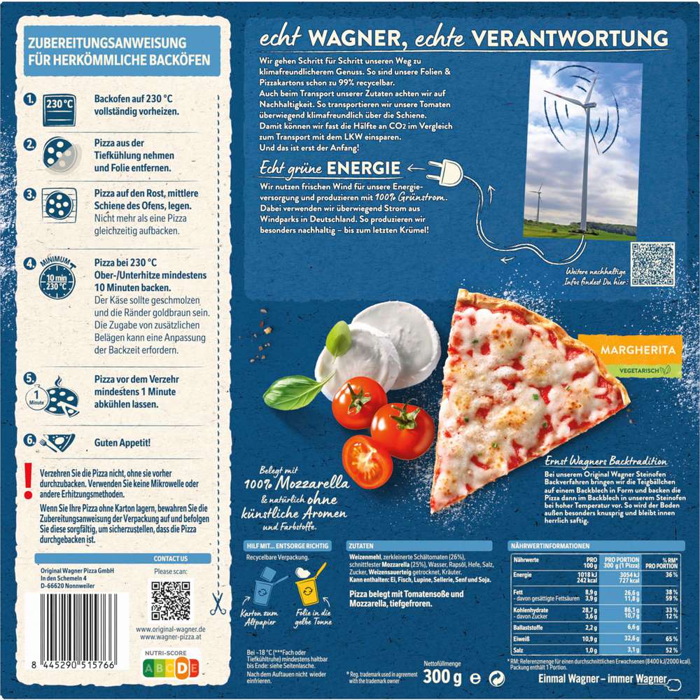 Produktabbildung Wagner Steinofen Pizza, Margherita, tiefgekühlt