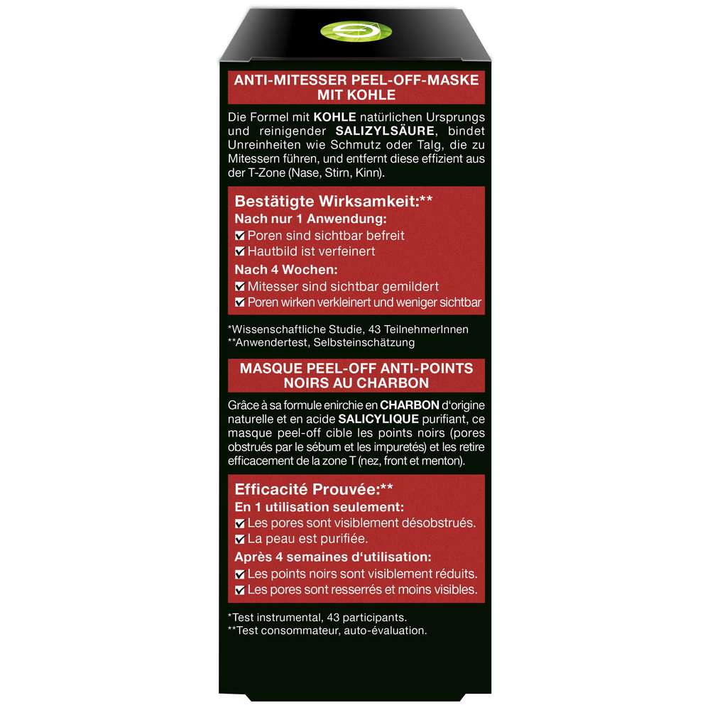 Produktabbildung Garnier Skin Active Peel-Off Maske Hautklar Kohle