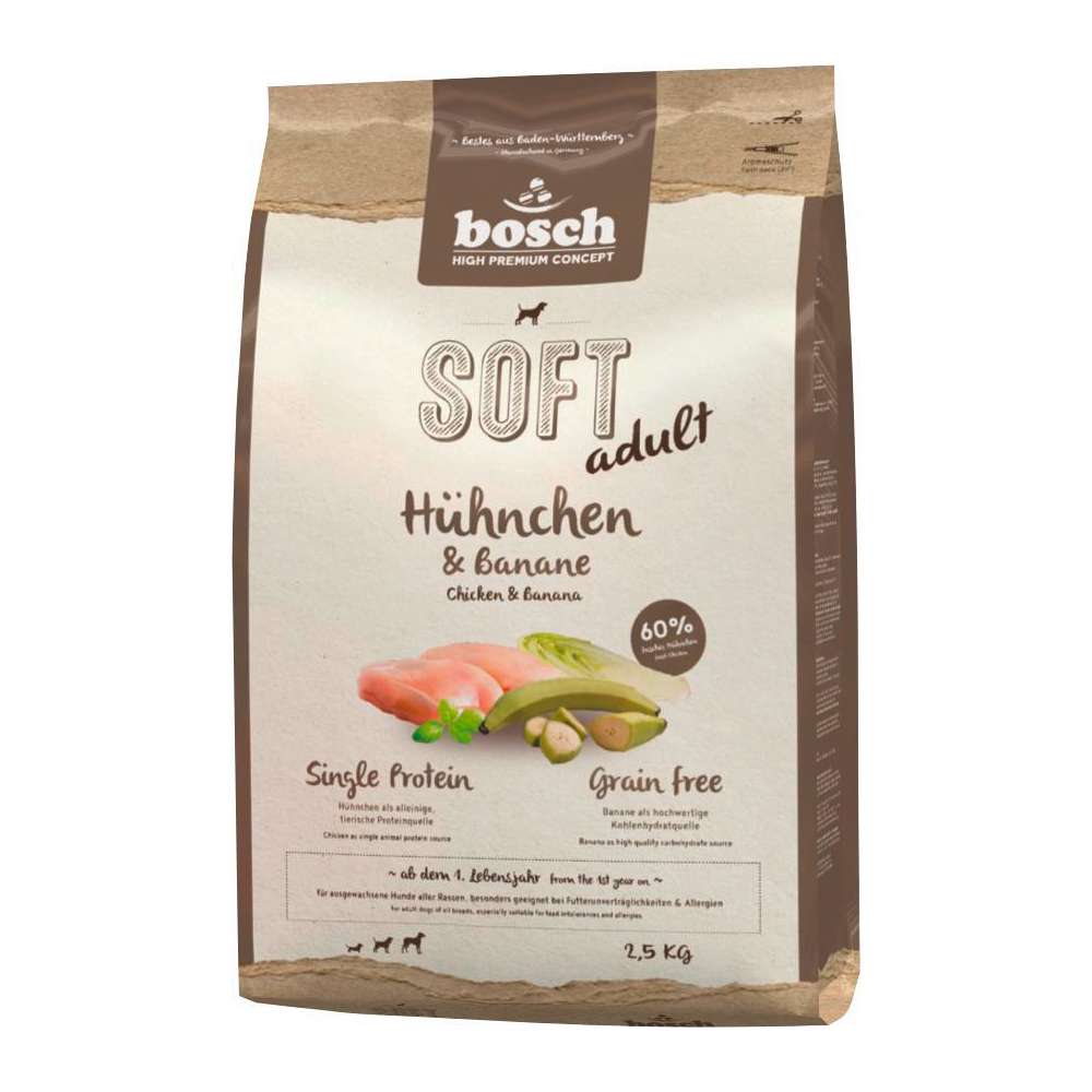 Produktabbildung Bosch Hunde-Trockenfutter Soft+, Huhn/Banane