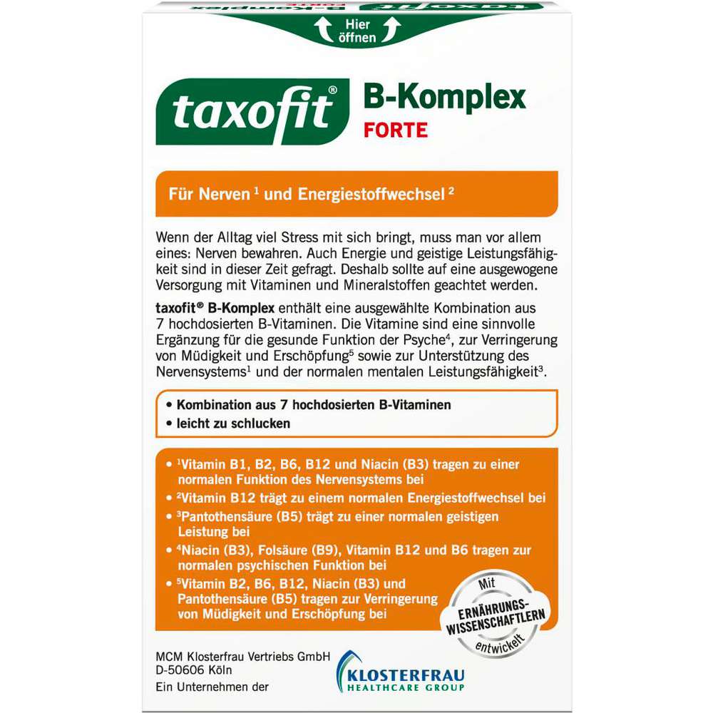 Produktabbildung Taxofit B-Komplex Forte, vegan