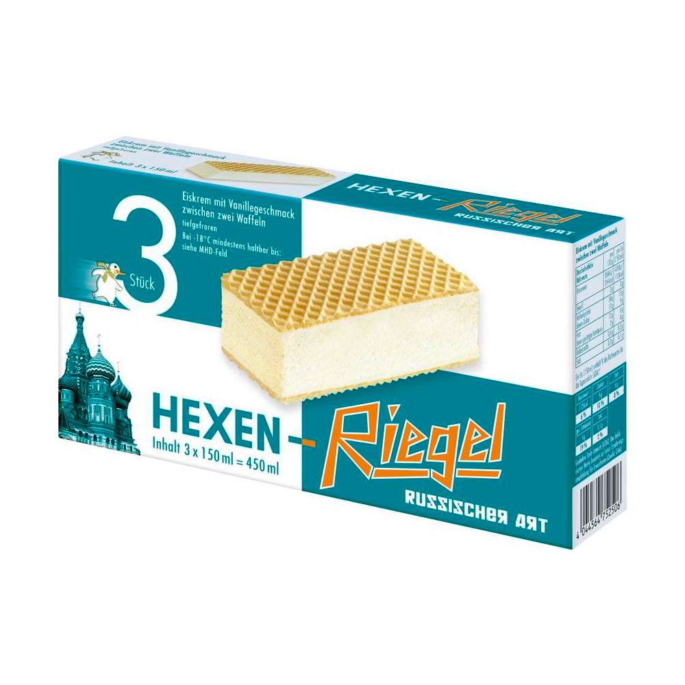 Produktabbildung Hexen-Eis Waffeleis Hexenriegel, russische Art, Vanille