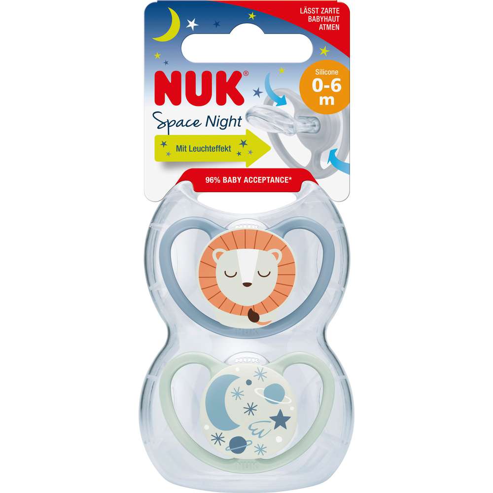Produktabbildung Nuk Flaschensauger, Space Night, 0-6 Monate