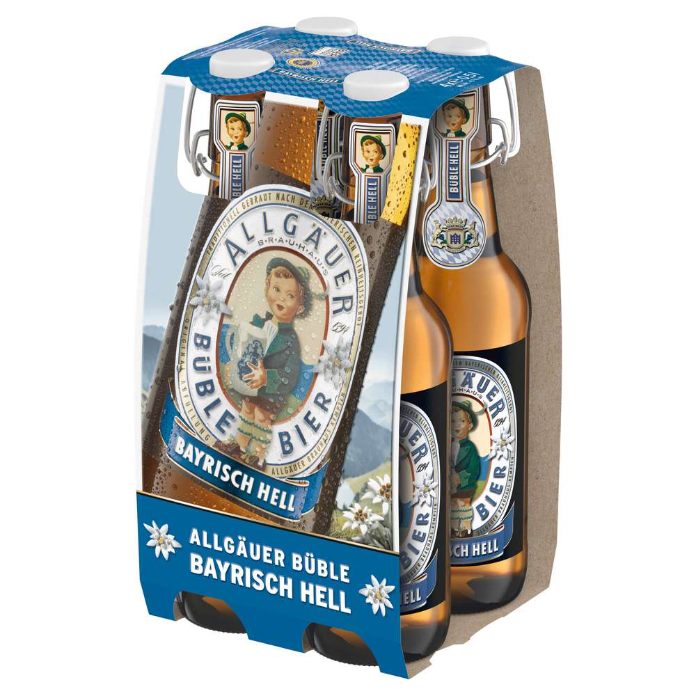 Produktabbildung Allgäuer Büble Bayrisch Helles Bier 4,7% (4x 0,500 Liter)