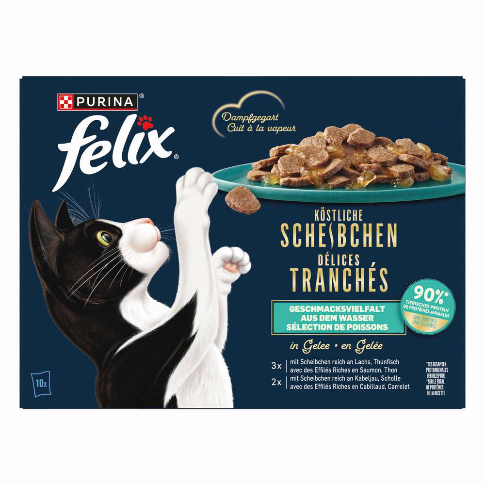 Produktabbildung Felix Katzen-Nassfutter, Scheibchen Fisch in Gelee