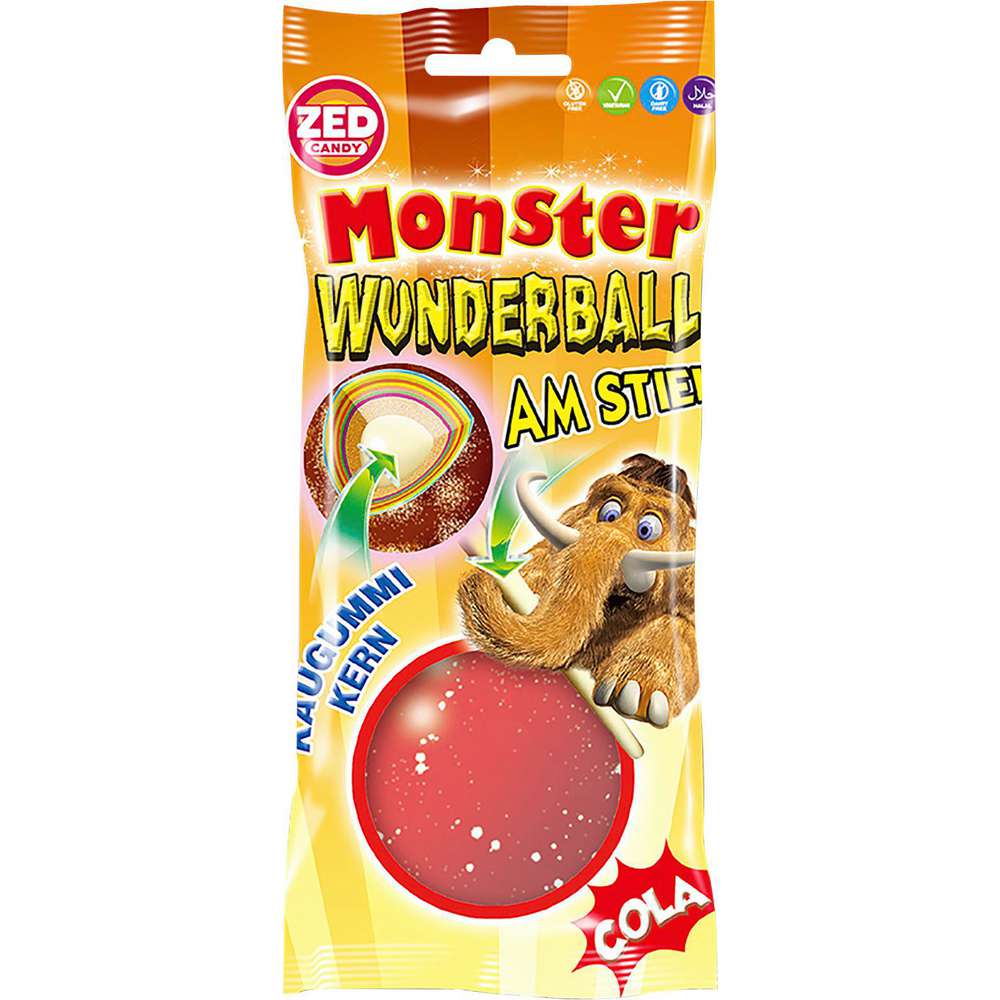 Produktabbildung Zed Candy Monster Wunderball am Stiel, mit Kaugummi-Kern