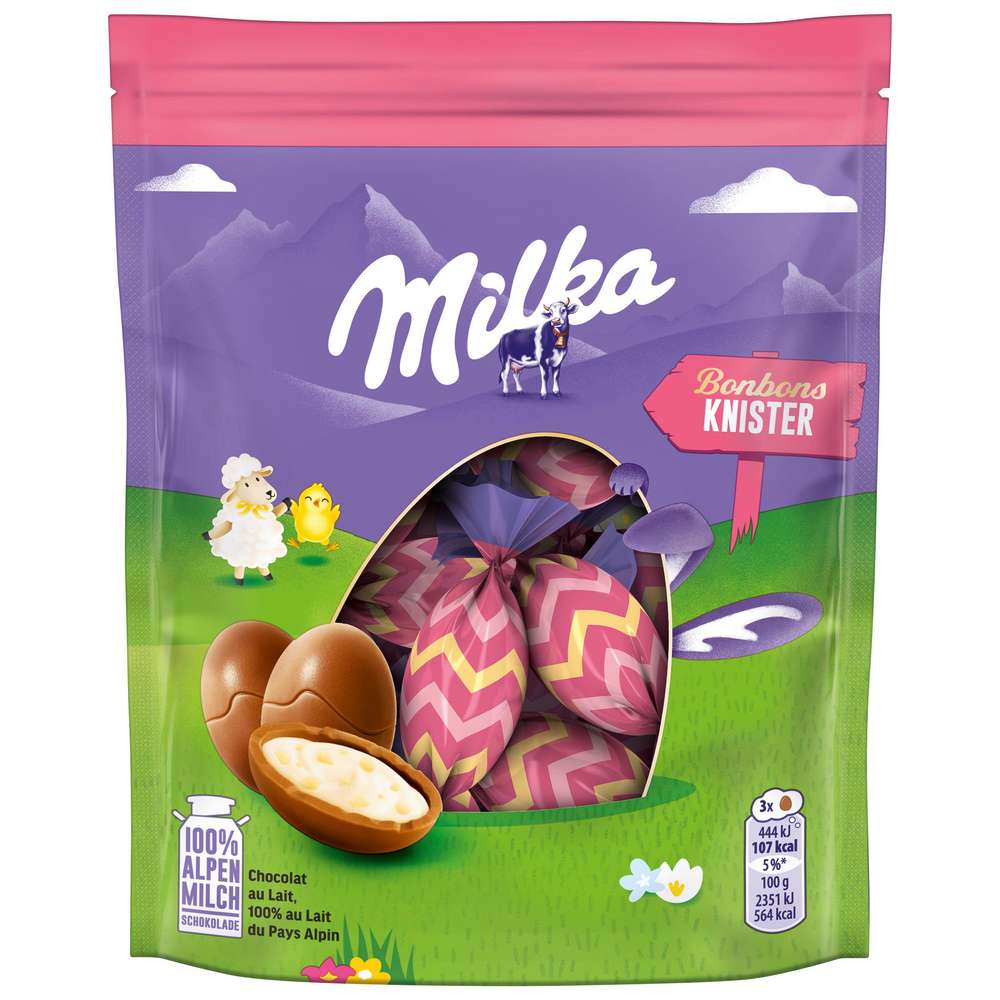 Produktabbildung Milka Schokoeier, Knister Bonbons
