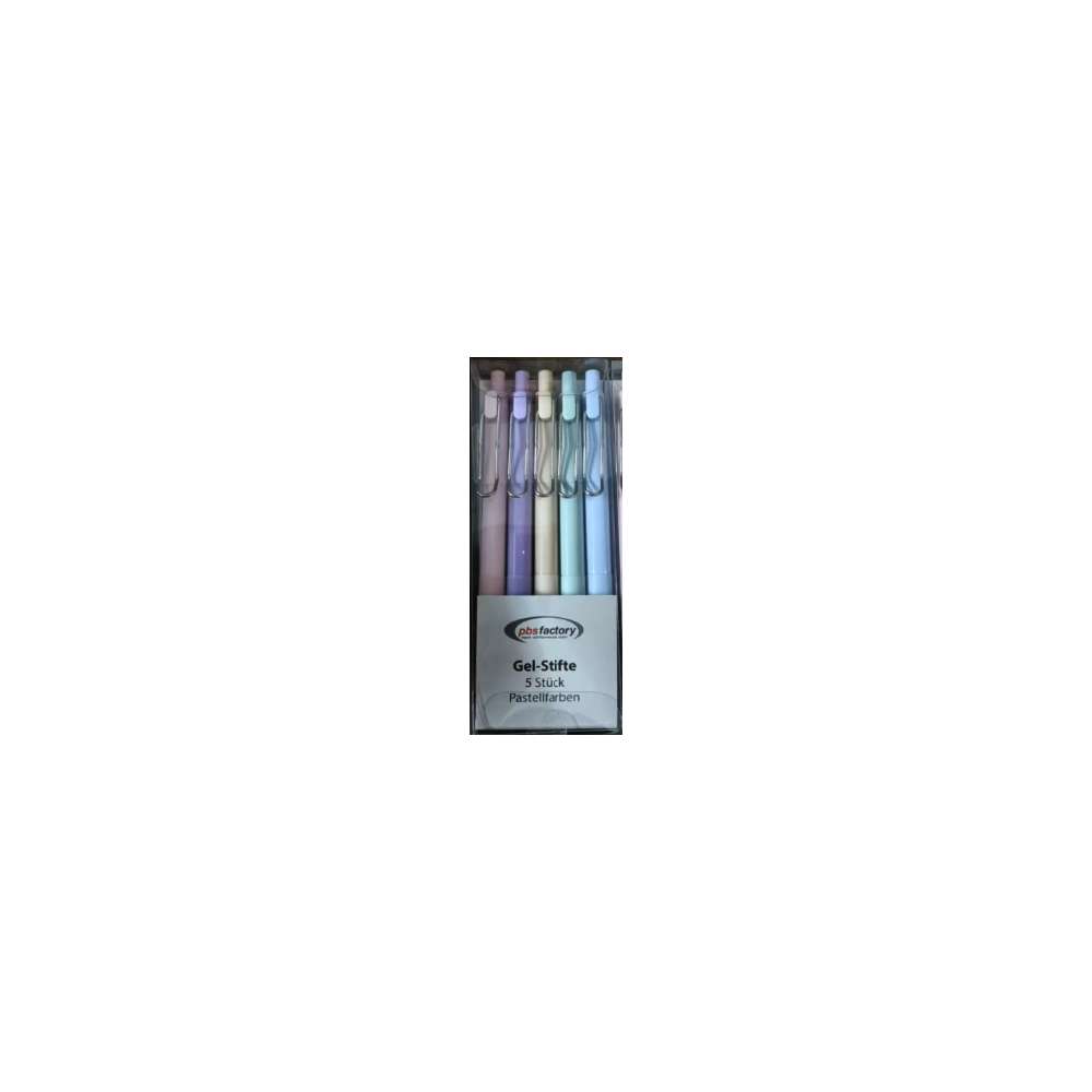Produktabbildung pbs-factory Gel-Stifte, Pastellfarben, 5er Pack