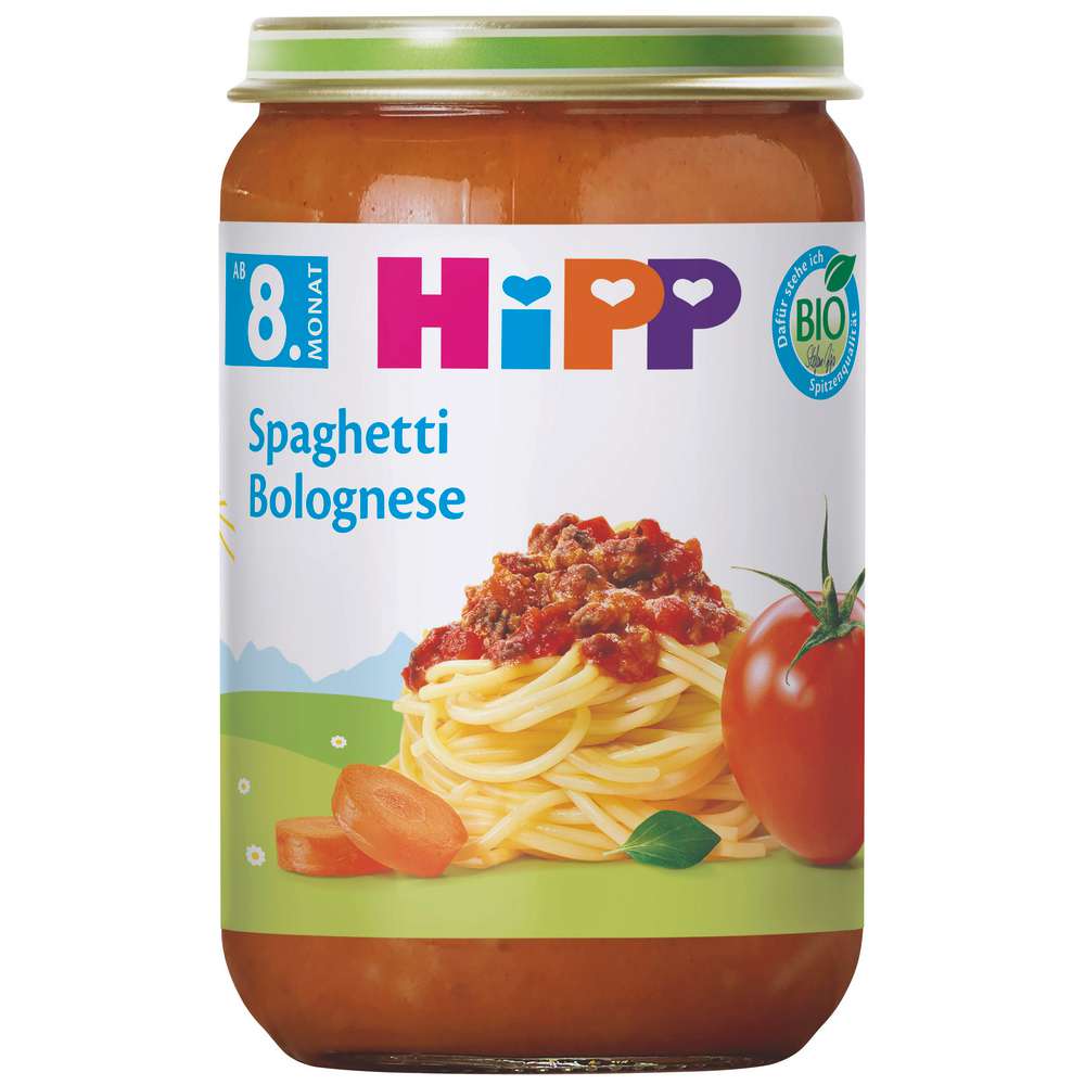 Produktabbildung Hipp Babynahrung Menü, Spaghetti Bolognese