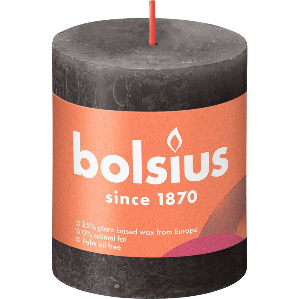Produktabbildung Bolsius Rustik Kerze 8x6,8cm, stürmisches grau