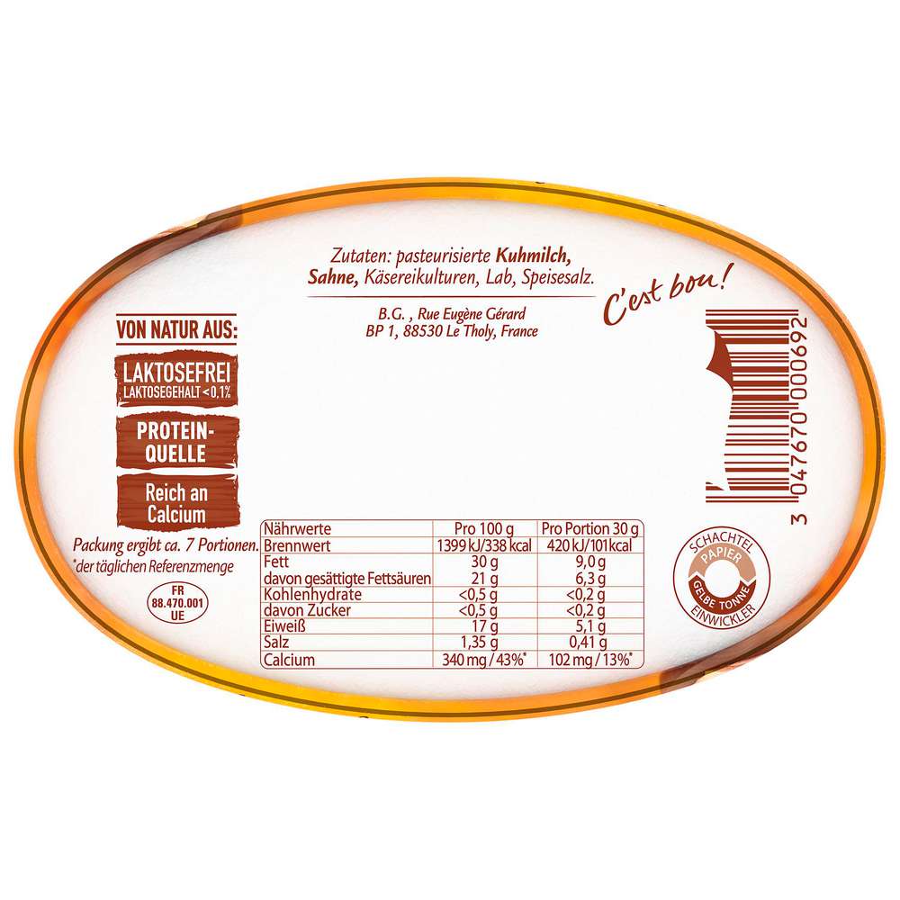 Produktabbildung Géramont Weichkäse, Cremig/Würzig