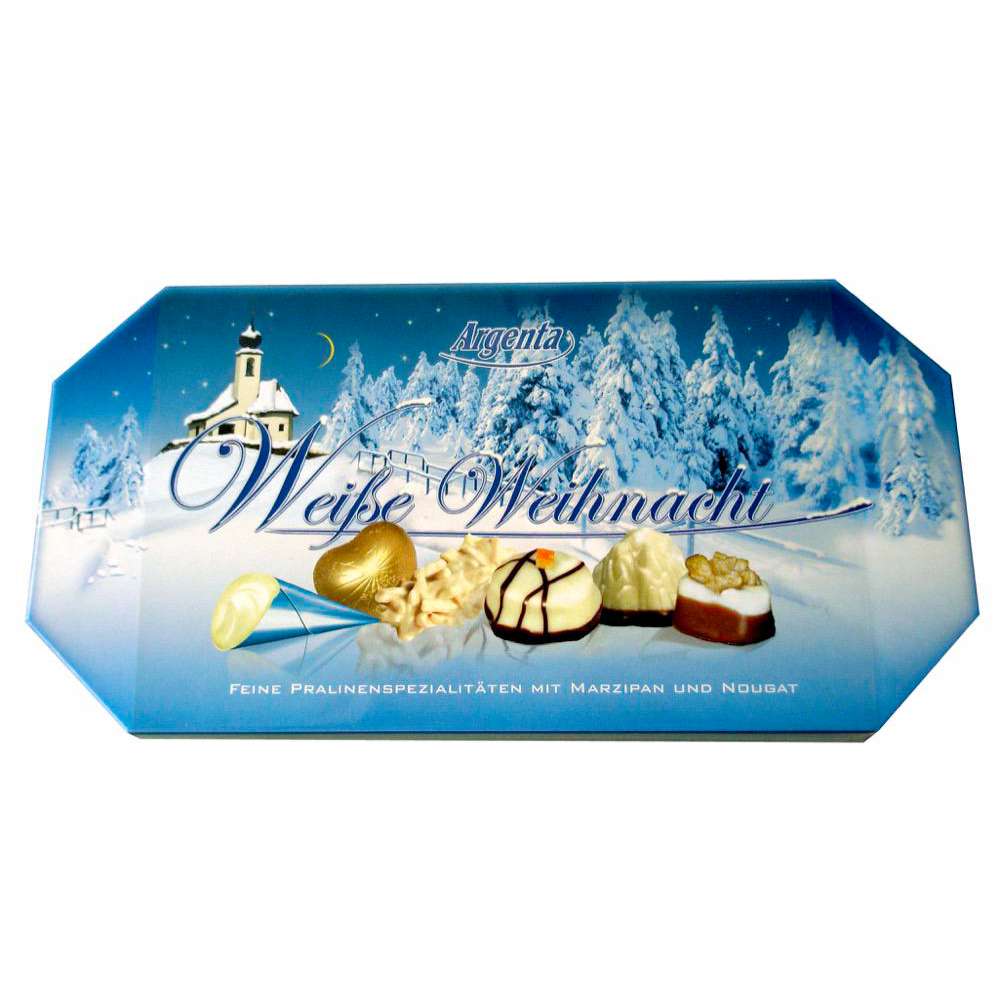 Produktabbildung Argenta Pralinenmischung Weiße Weihnacht, Nougat, Marzipan und weisser Schokolade
