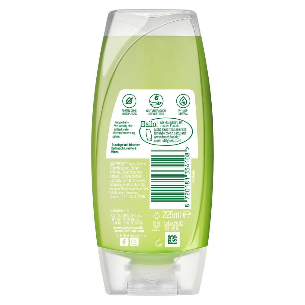 Produktabbildung Duschdas Duschgel, Limette & Minze