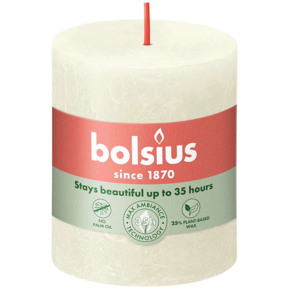 Produktabbildung Bolsius Stumpenkerze 80/68 mm, Weiche Perle