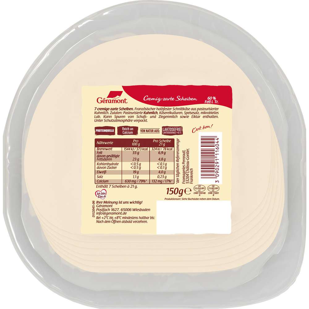 Produktabbildung Géramont Weichkäse-Scheiben, Original