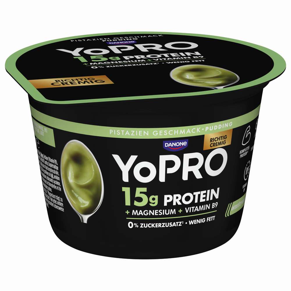 Produktabbildung Danone YoPRO  Protein Pudding Pistazien mit Magnesium + Vitamin B9