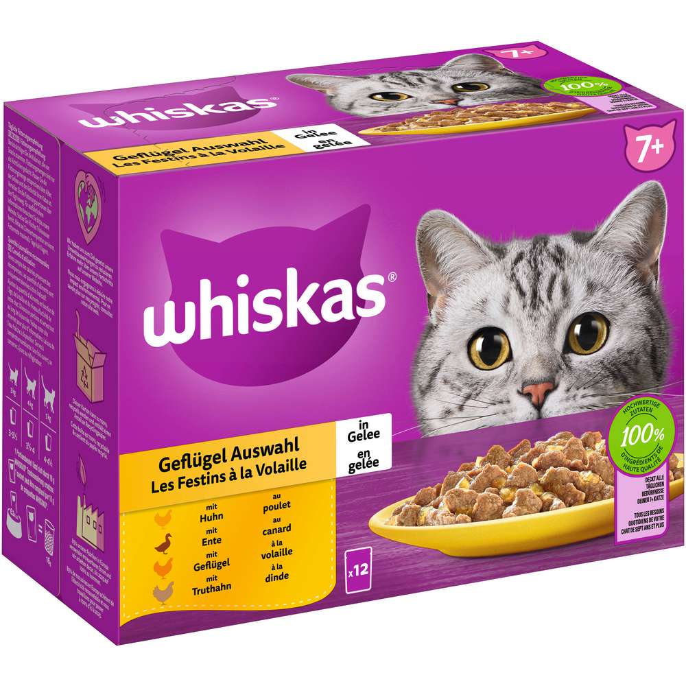 Produktabbildung Whiskas Katzen-Nassfutter, Geflügel/Gelee