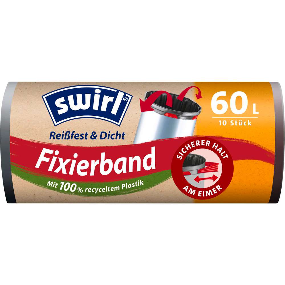 Produktabbildung Swirl Fixierband-Müll-Beutel, 10 x 60l
