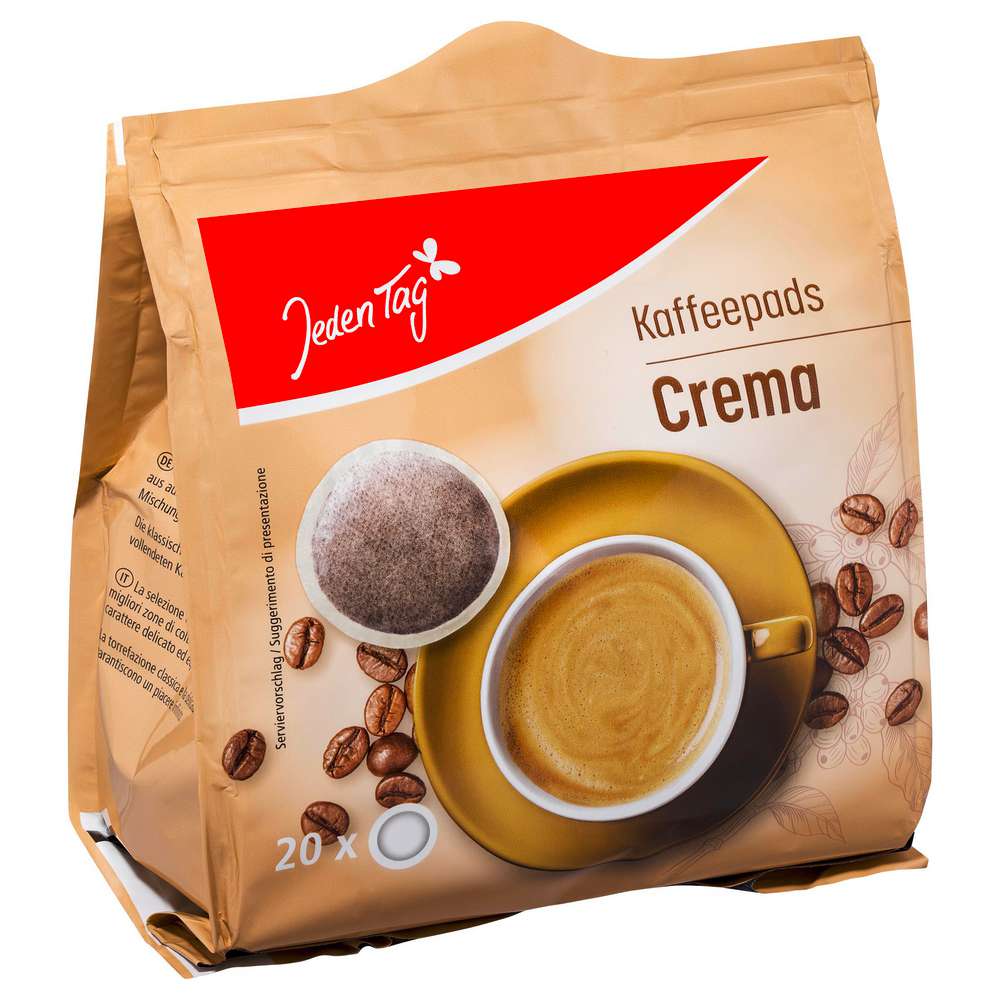 Produktabbildung Jeden Tag Kaffeepads, Crema