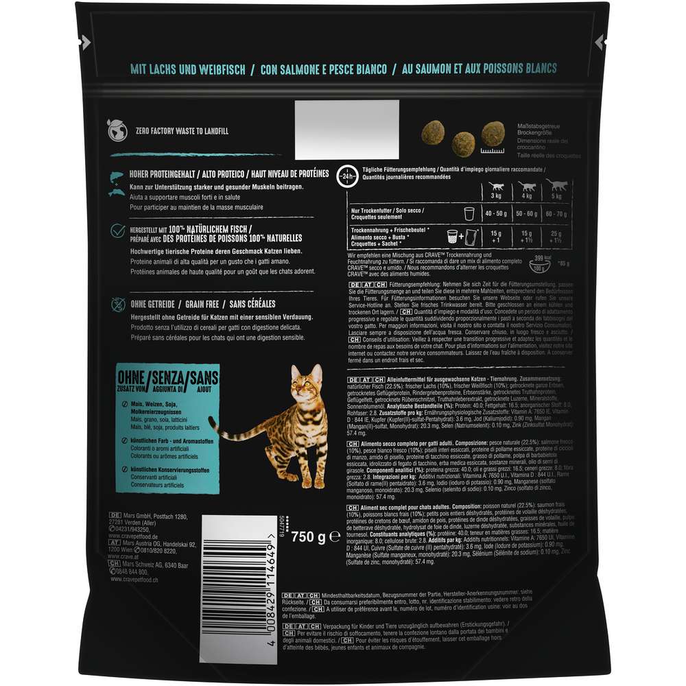 Produktabbildung Crave Katzen-Trockenfutter, Lachs/Weißfisch