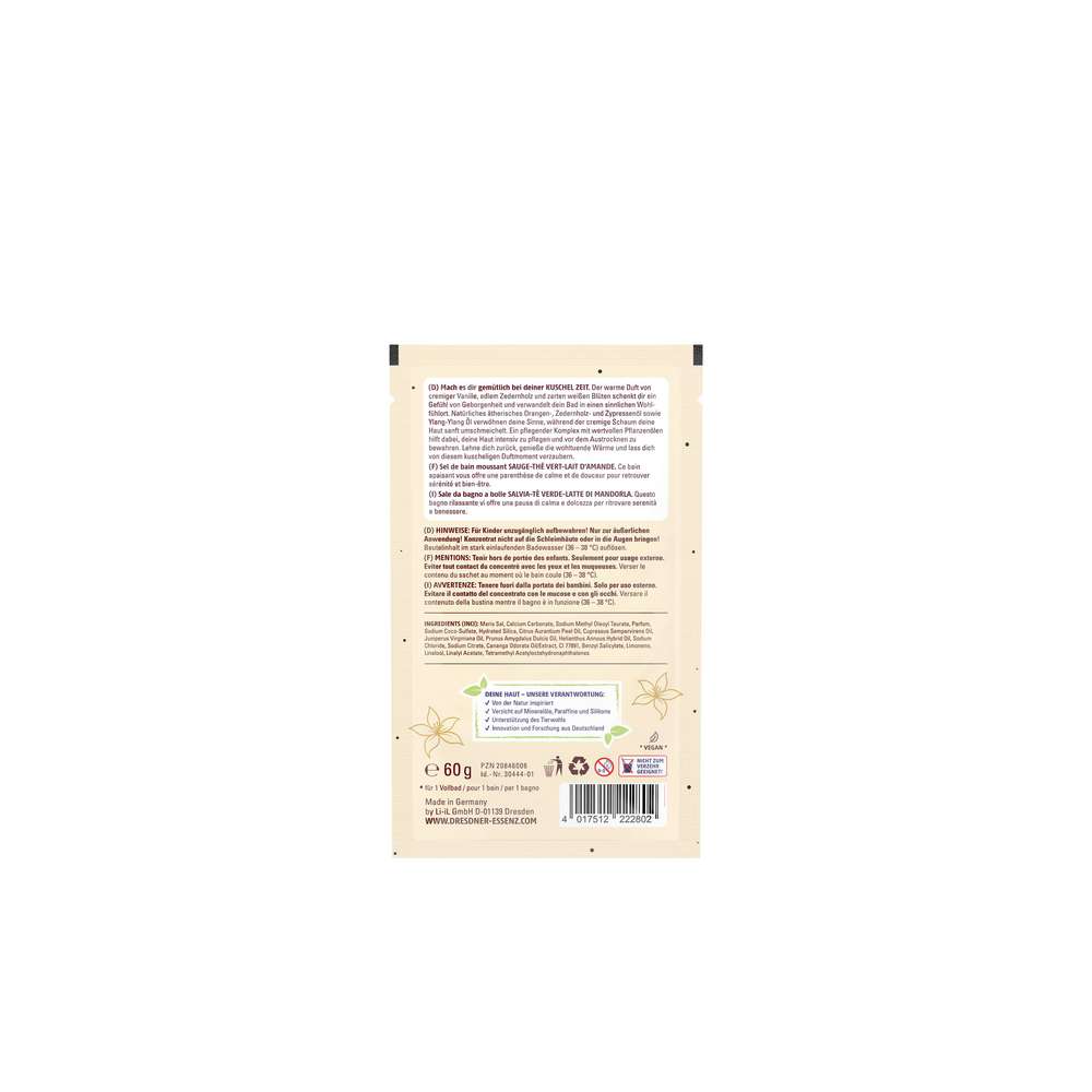 Produktabbildung Dresdner Essenz Badeschaum Kuschelzeit, Vanille/Zedernholz/ weiße Blüte