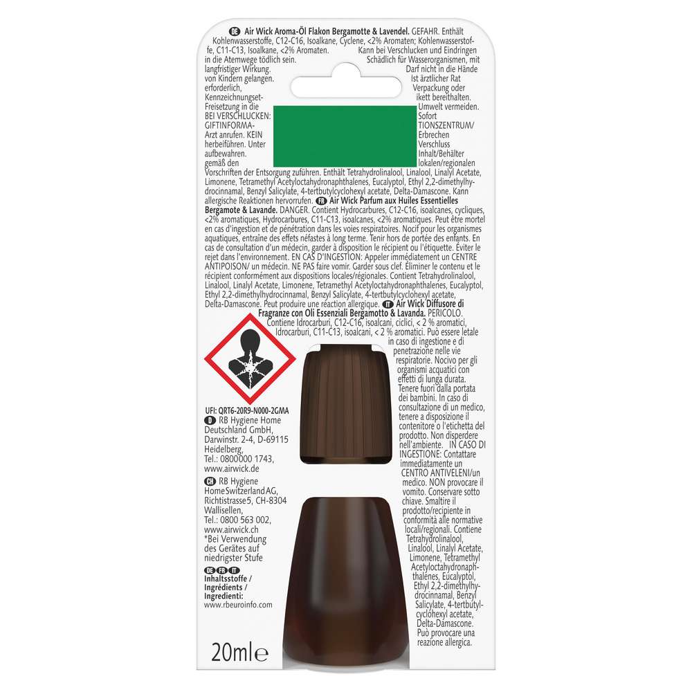 Produktabbildung Air Wick Aroma-Öl Flakon Nachfüller, Bergamotte & Lavendel