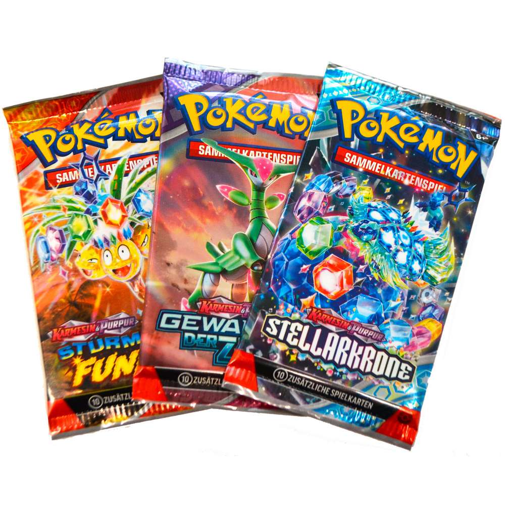 Produktabbildung Pokémon Sammelkarten Booster Pack PK08 Stürmische Funken