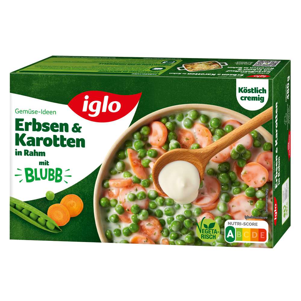Produktabbildung Iglo Rahm-Gemüse Erbsen & Karotten, tiefgekühlt