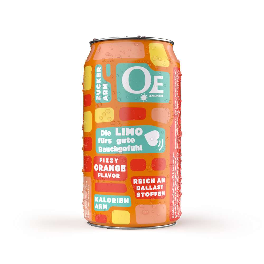 Produktabbildung OE Limonade Fizzy Orange, mit Ballaststoffen