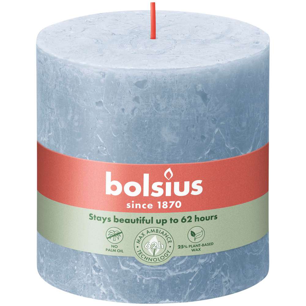 Produktabbildung Bolsius Stumpenkerze Rustik XXL, himmelblau