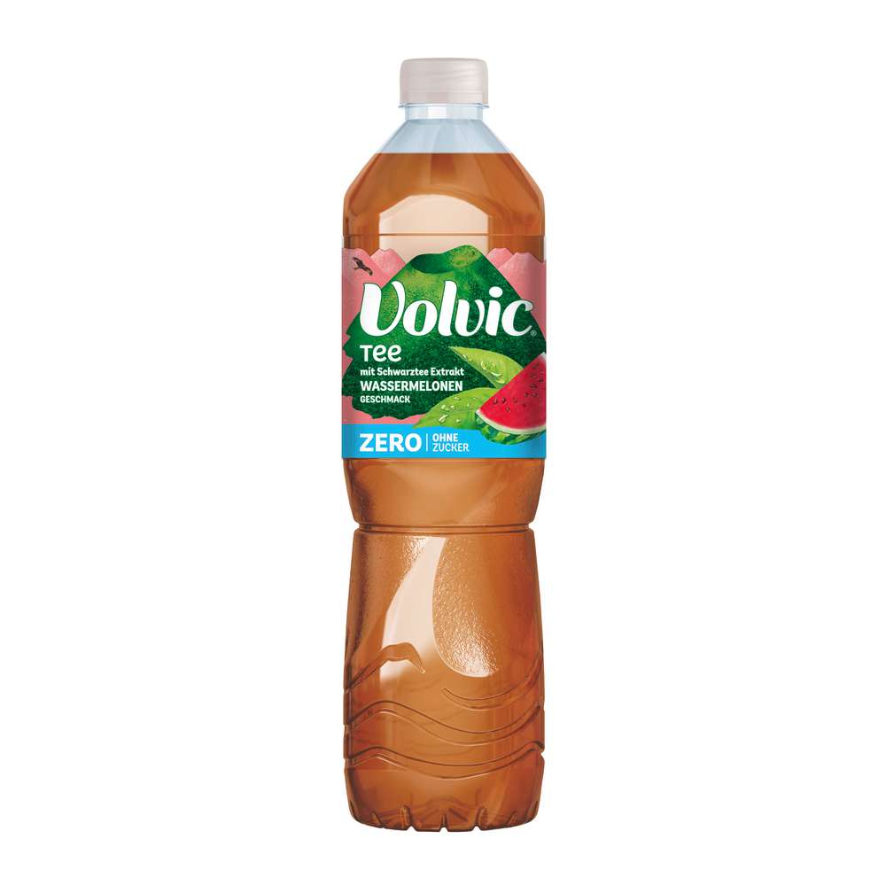 Produktabbildung Volvic Mineralwasser mit Tee-Extrakt, Zero, Wassermelonen Geschmack